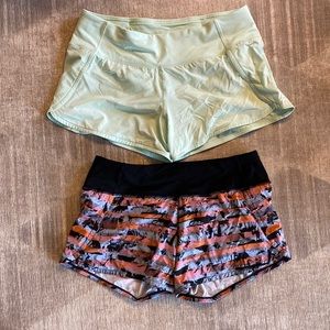 Two lululemon mid rise Run Times Short 4inches